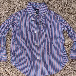 Polo by Ralph Lauren Blue and Red Striped Button Down Shirt
